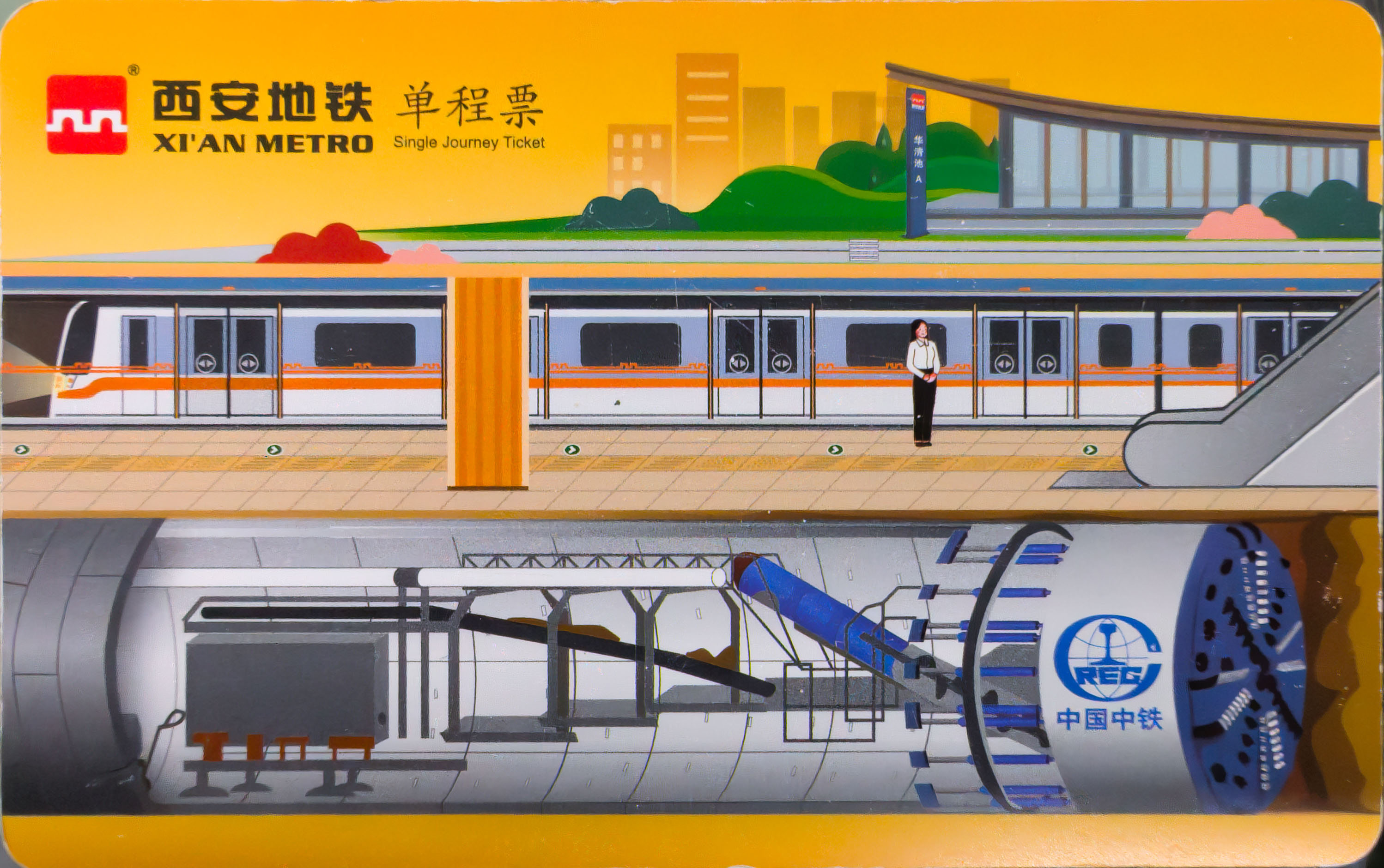 Carte ou ticket de métro en Chine
